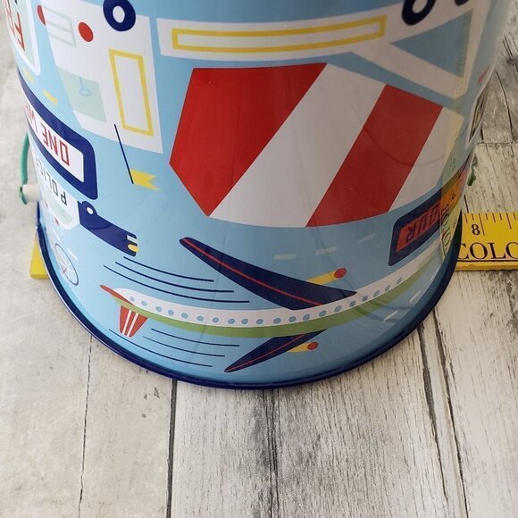 NWT - Kids Transportation Metal Bucket Pail - Plane, Truck, Car, Helicopter - Picture 3 of 7